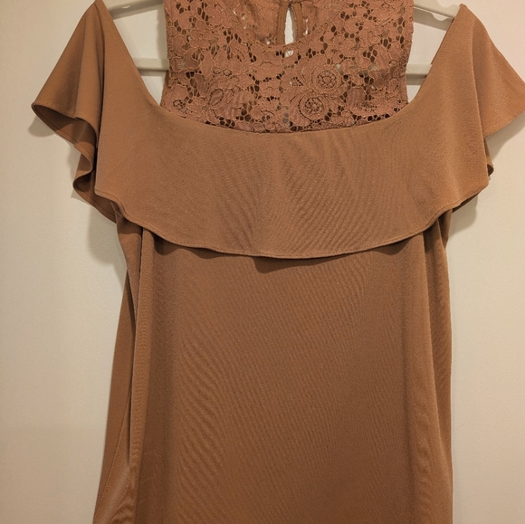 Express Pink Cold Shoulder Top - Picture 1 of 5